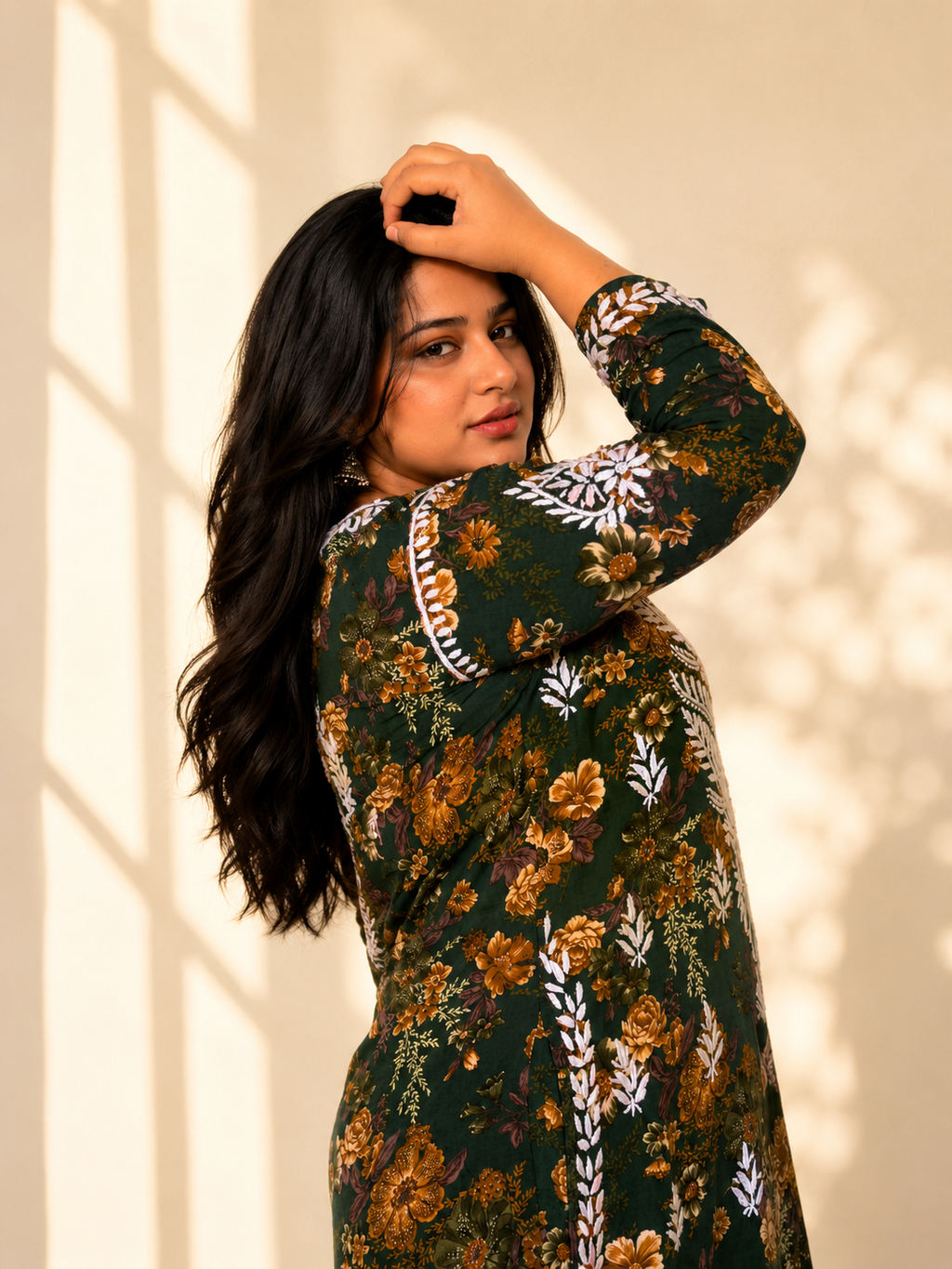 SHAKH Emerald Bloom Chikankari Cotton Co-ord Set