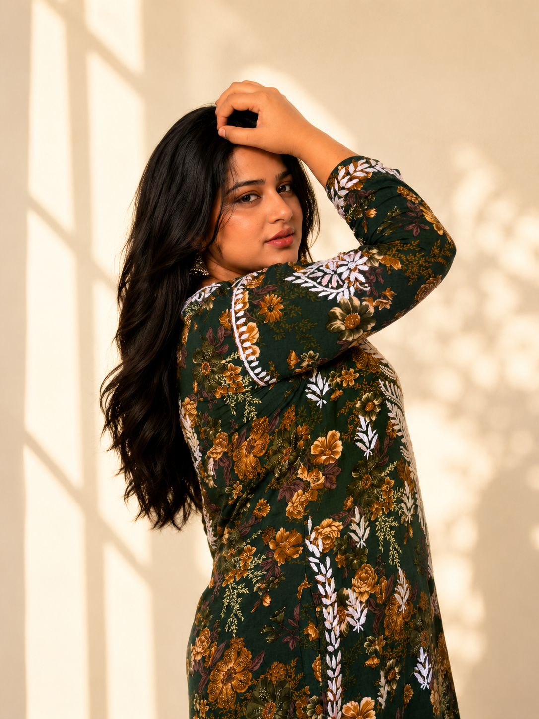 SHAKH Emerald Bloom Chikankari Cotton Co-ord Set