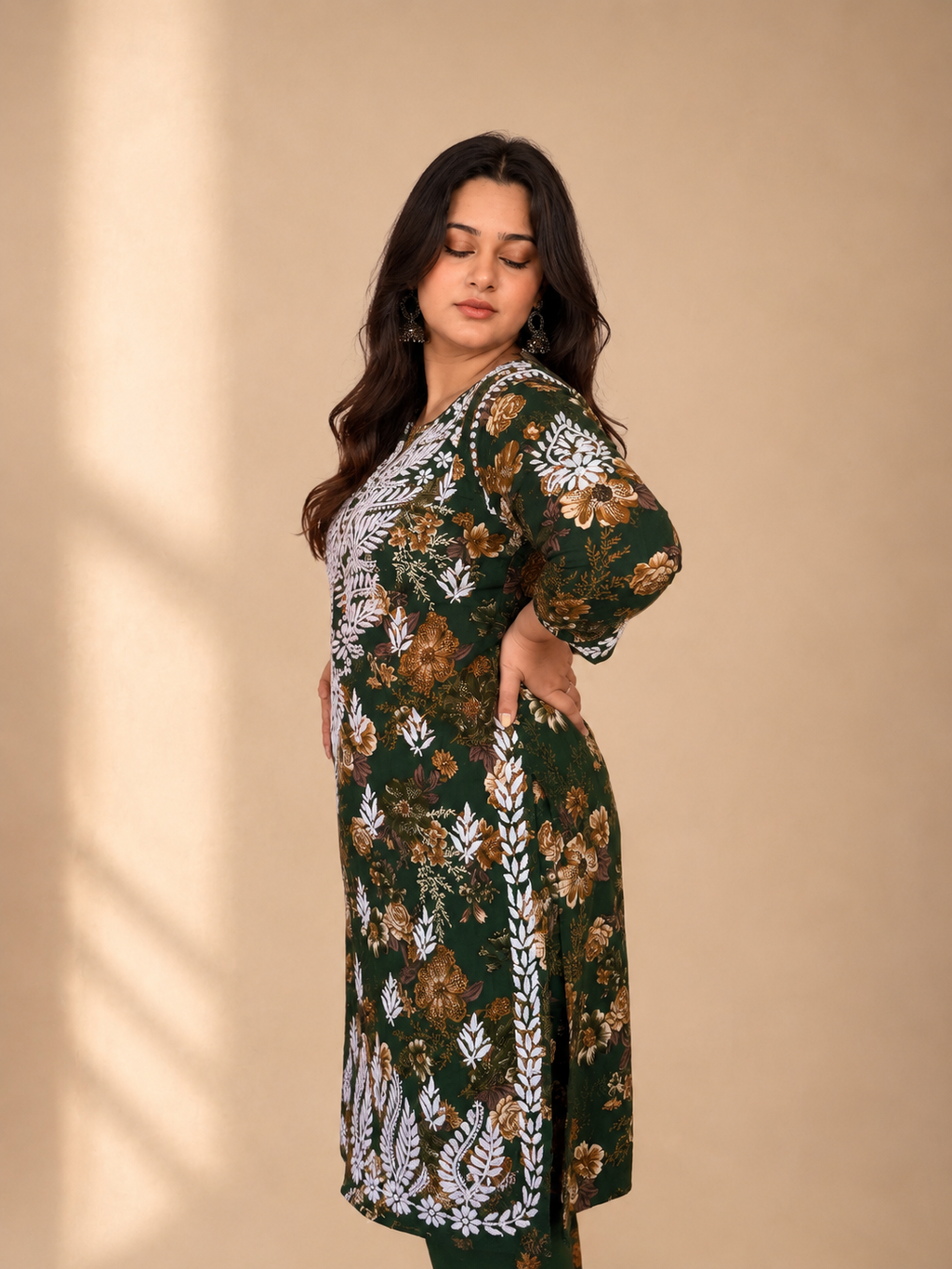 SHAKH Emerald Bloom Chikankari Cotton Co-ord Set