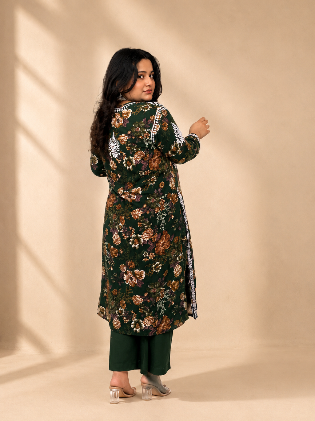 SHAKH Emerald Bloom Chikankari Cotton Co-ord Set