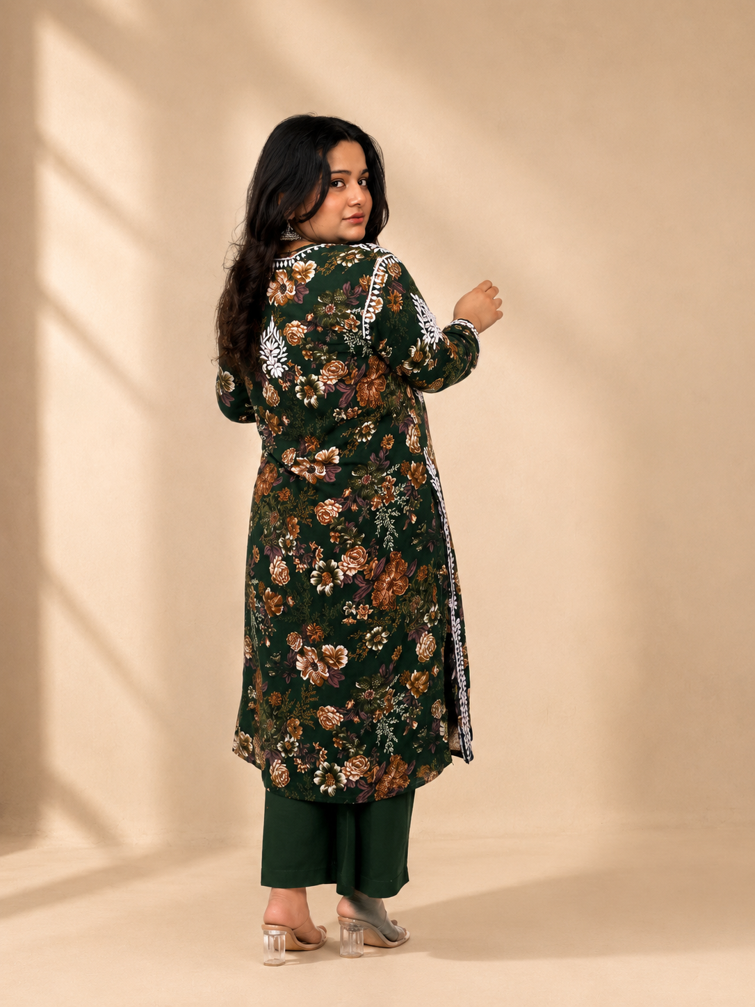 SHAKH Emerald Bloom Chikankari Cotton Co-ord Set