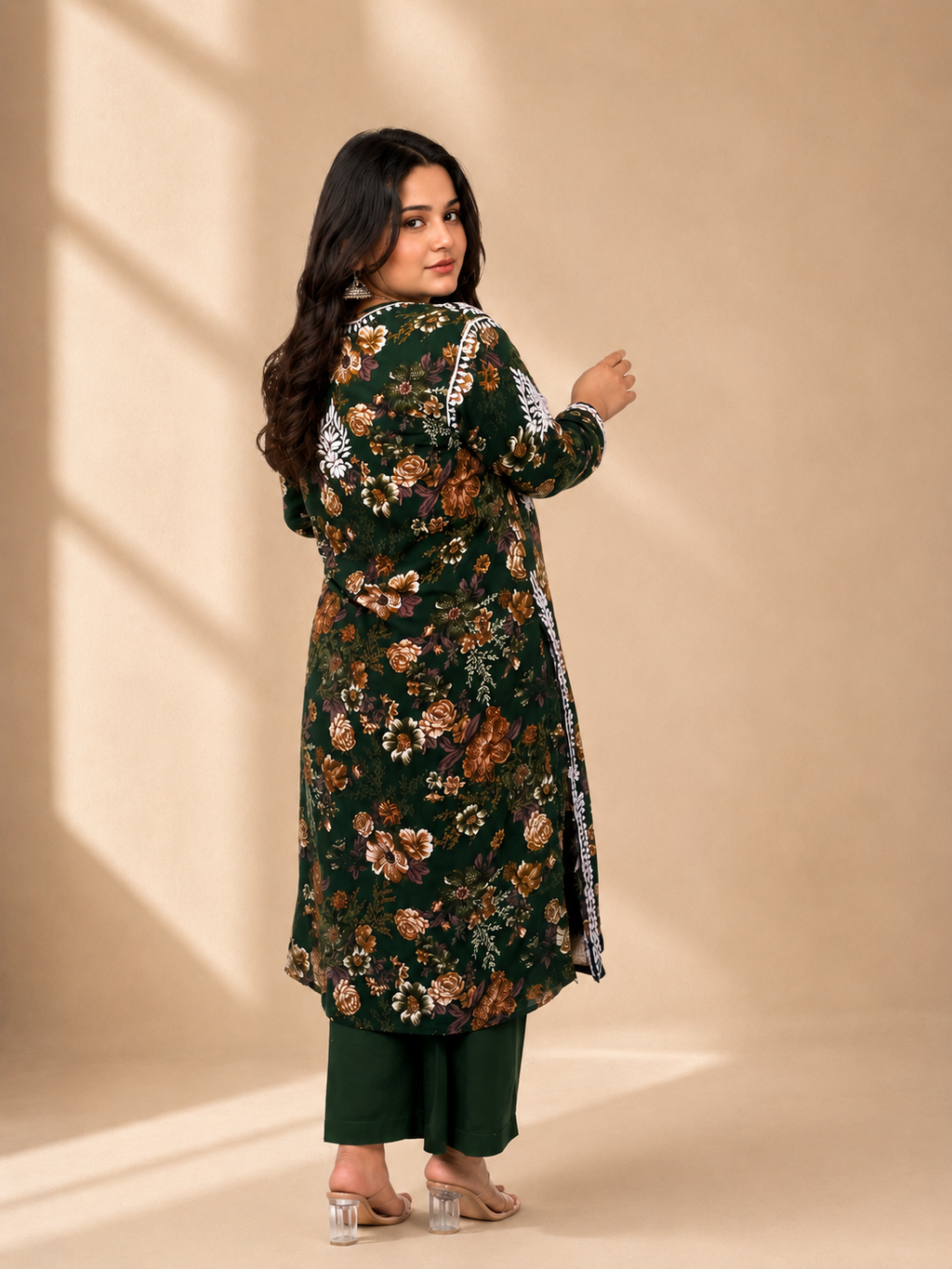 SHAKH Emerald Bloom Chikankari Cotton Co-ord Set