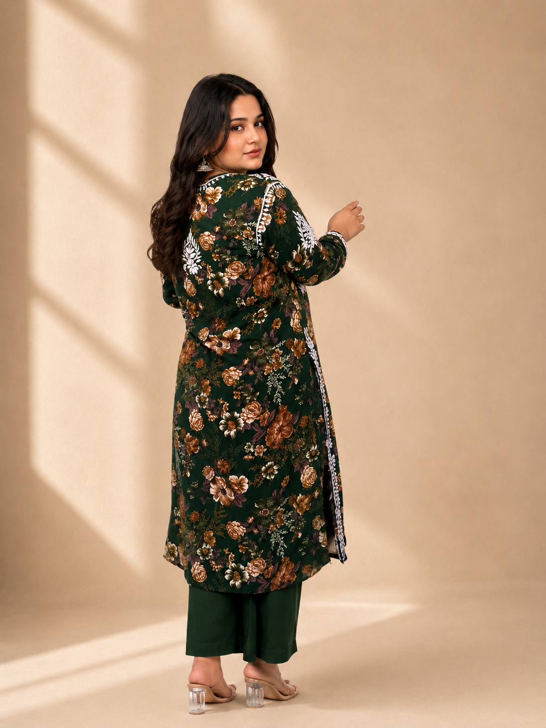 SHAKH Emerald Bloom Chikankari Cotton Co-ord Set