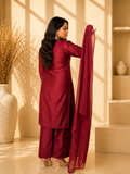 SHAKH Ruby Grace Embroidered Chanderi Silk Kurta Set with Dupatta