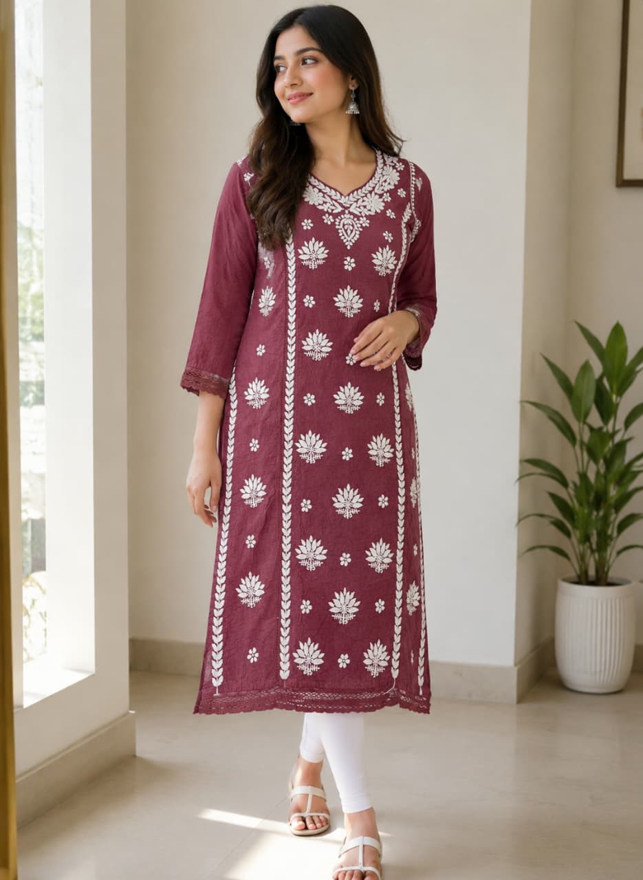 SHAKH 3D Chanderi kurti